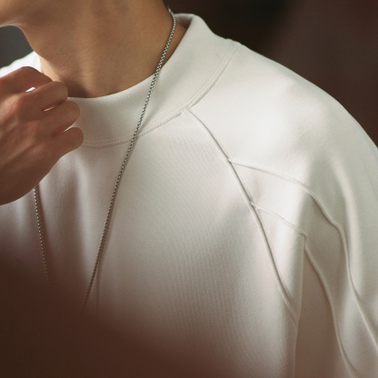 410g重磅科技保暖插肩長袖t恤男2025秋季新款寬鬆純色內搭打底衫