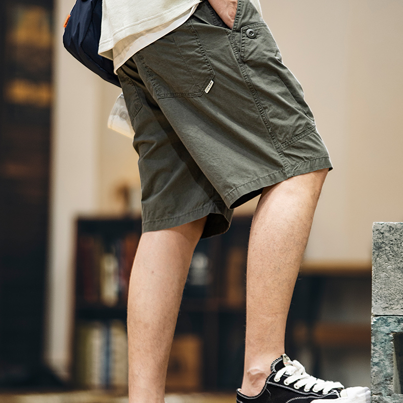 美式復古水洗純棉工裝短褲男2025夏季新款休閒中褲薄款寬鬆五分褲