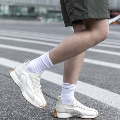 須邊慢跑鞋男2025春季新款透氣運動休閒鞋百搭復古阿甘鞋潮鞋