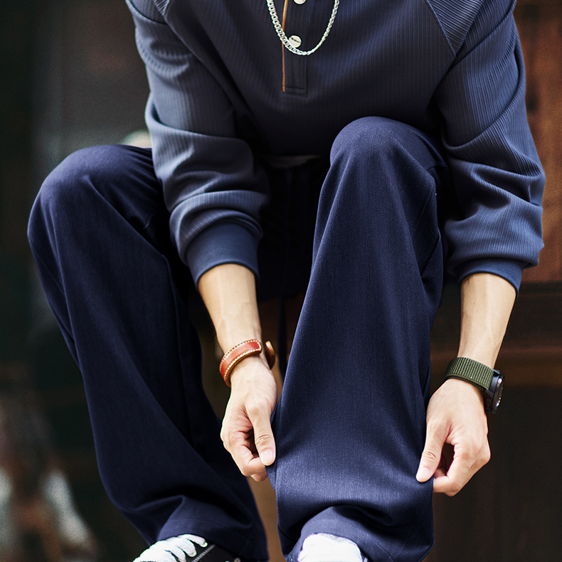 2025秋季新款仿牛仔休閒褲男寬鬆百搭垂感直筒褲cleanfit闊腿長褲