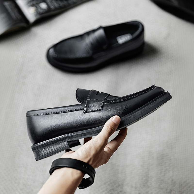 MRA便士樂福鞋男鞋2025新款莫卡辛通勤德比老錢風一脚蹬休閒皮鞋