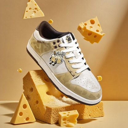 MRA奶酪板鞋男款2025新款小眾設計感做舊髒髒鞋厚底運動休閒潮鞋