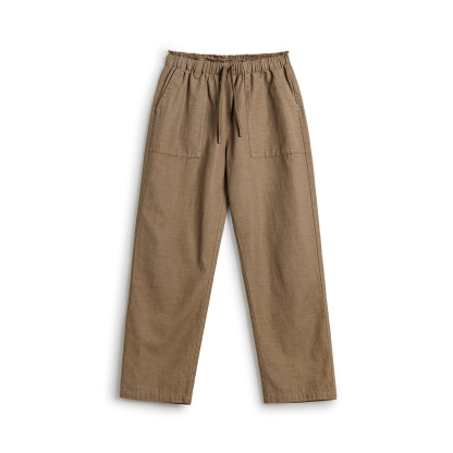 美式復古萊賽爾天絲貝克褲休閒束脚直筒藏青色長褲子男秋