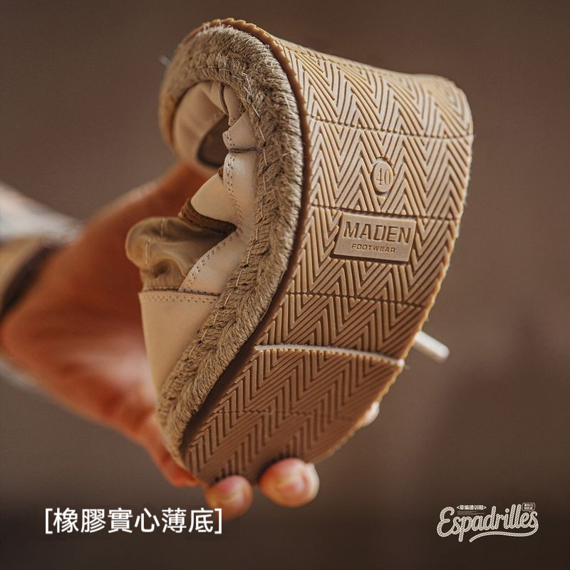 草編德訓鞋新款春夏季休閒透氣布鞋潮薄款板鞋半拖男士漁夫鞋