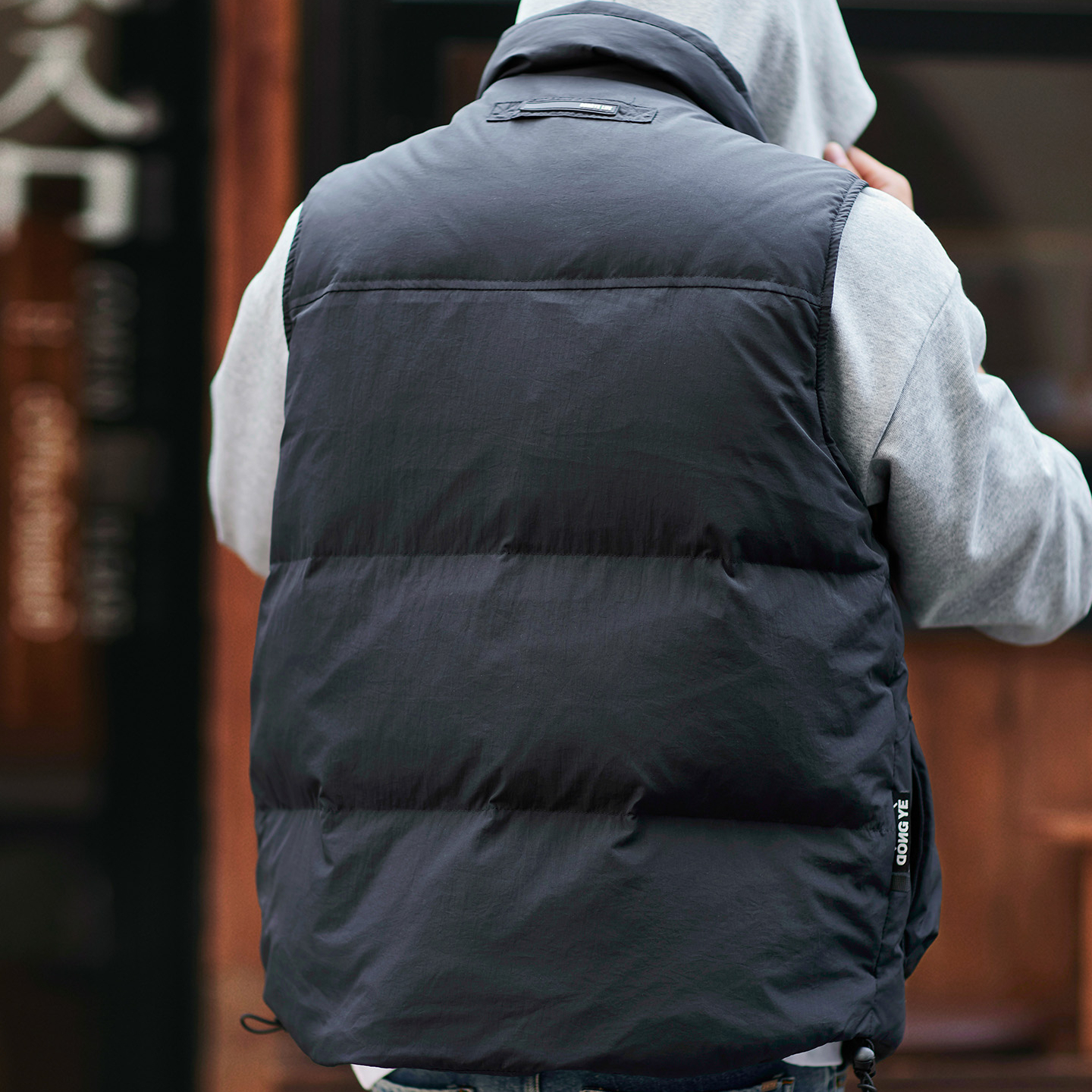 90鴨絨立領工裝羽絨馬甲男士2025冬季新款寬鬆保暖羽絨背心外套