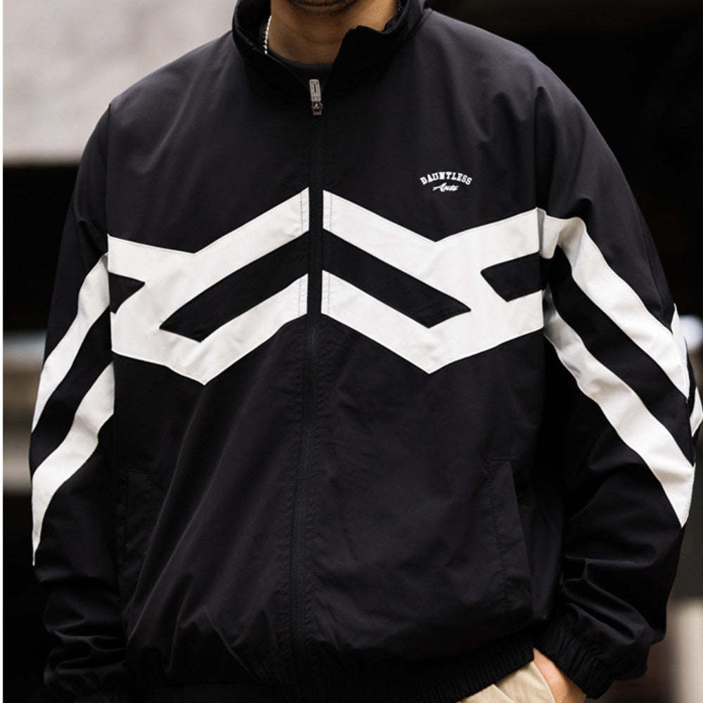 美式戶外立領運動拼接運動外套男高密防潑水復古gorpcore夾克-Retro's Wear