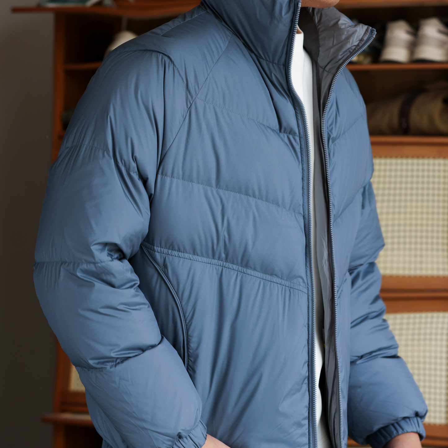 美式休閒排骨立領羽絨服男輕量防寒保暖90白鴨絨外套冬