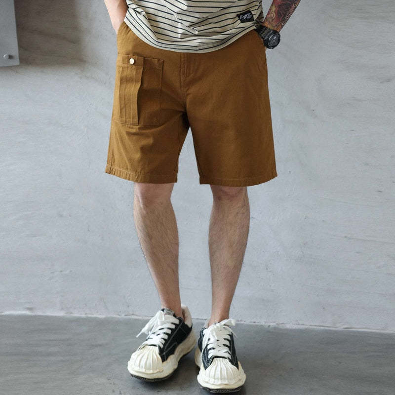 美式復古P37大口袋短褲男戶外休閒寬鬆直筒工裝五分褲夏