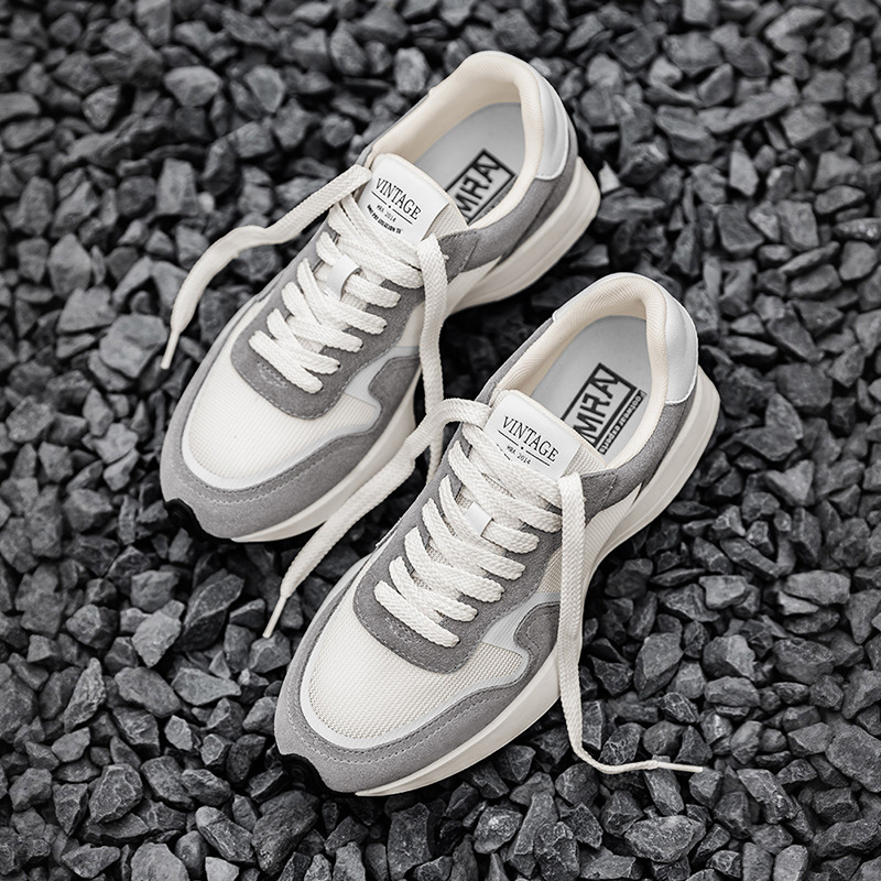 黑武士網面鞋男鞋夏季透氣厚底運動休閒鞋復古慢跑鞋百搭潮鞋