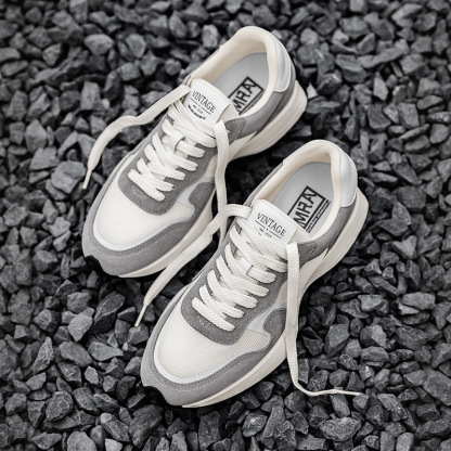 黑武士網面鞋男鞋夏季透氣厚底運動休閒鞋復古慢跑鞋百搭潮鞋