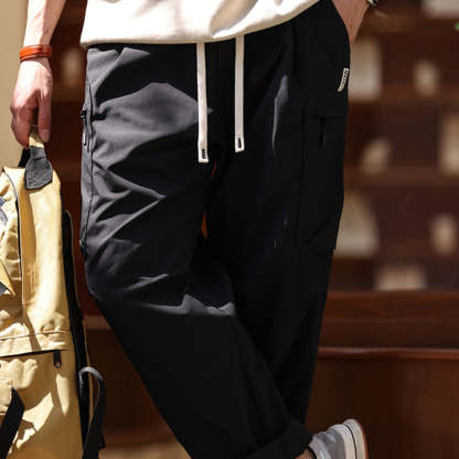 美式復古多口袋工裝褲男cleanfit戶外運動寬鬆直筒休閒褲