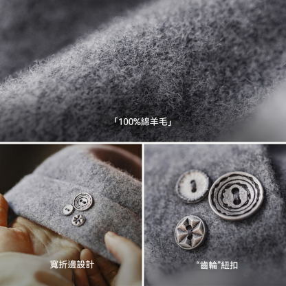 灰色純綿羊毛保暖針織大頭圍防寒護耳包頭堆堆冷帽子女士秋冬