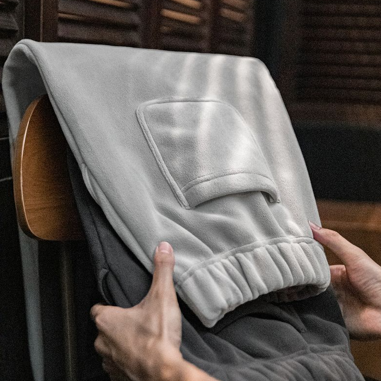 美式雙面搖粒絨束脚衛褲加絨保暖運動休閒直筒長褲男秋冬-Retro's Wear