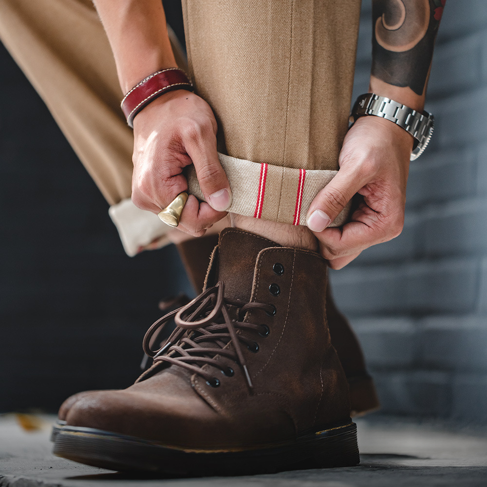 美式復古卡其原漿牛仔褲赤耳阿美哢嘰丹寧直筒長褲男秋