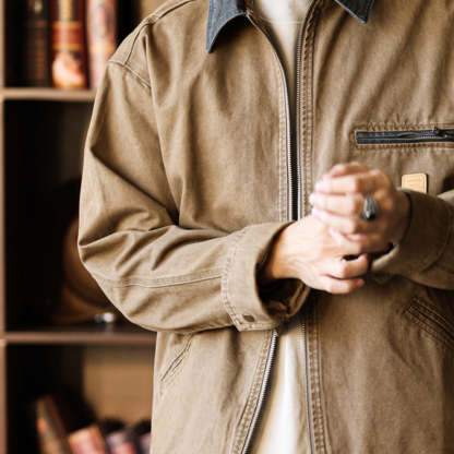 阿美哢嘰工裝夾克男寬鬆復古底特律獵裝外套秋-Retro's Wear