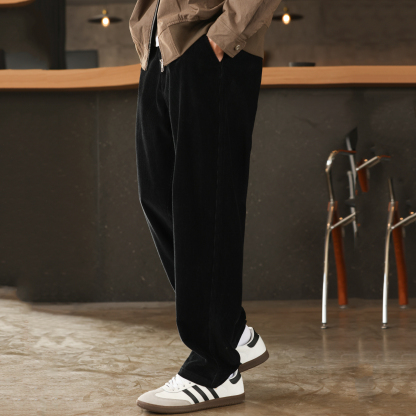 美式復古300g重磅燈芯絨長褲子巴恩風加絨加厚直筒休閒褲