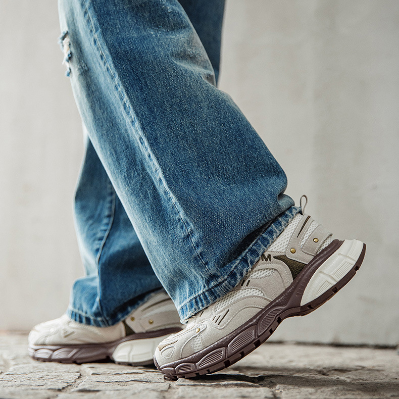 拼色復古老爹鞋男鞋2025新款厚底增高運動休閒鞋百搭潮鞋子冬