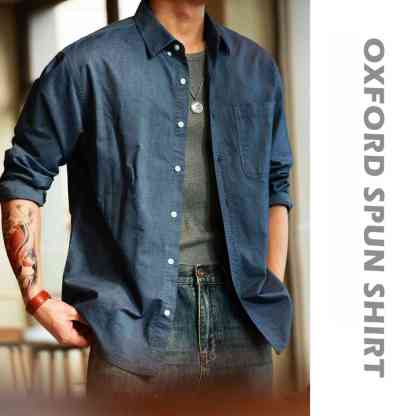 美式復古牛津紡長袖襯衫男商務休閒外穿內搭打底襯衣春