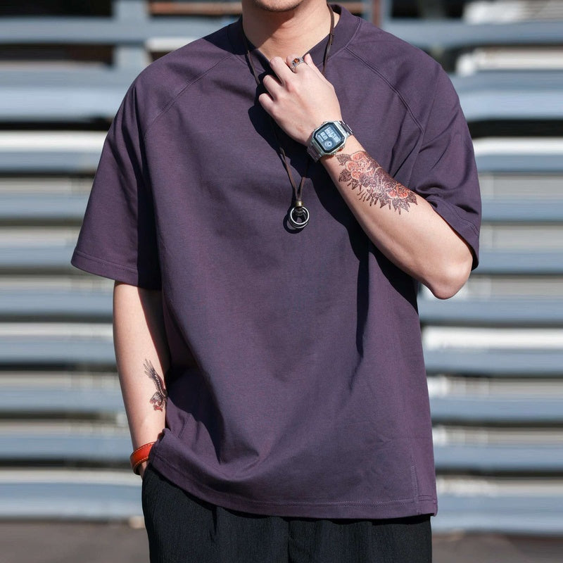 美式休閒索羅娜凉感防曬短袖T恤男透氣抗菌插肩袖體恤夏