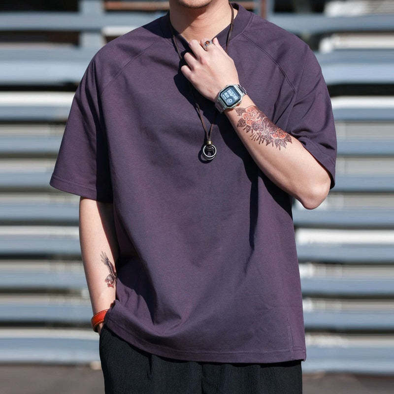 美式休閒索羅娜凉感防曬短袖T恤男透氣抗菌插肩袖體恤夏