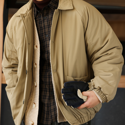 美式復古加棉加厚工裝夾克棉襖男戶外飛行員棉服外套冬