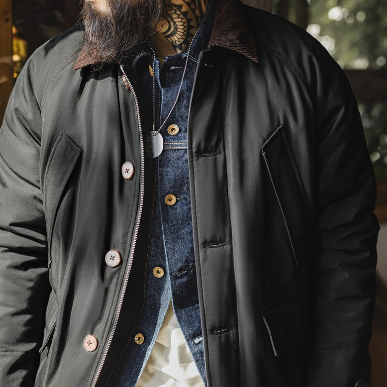 美式復古Safari獵裝夾克棉服翻領加厚保暖帆布外套男秋冬-Retro's Wear