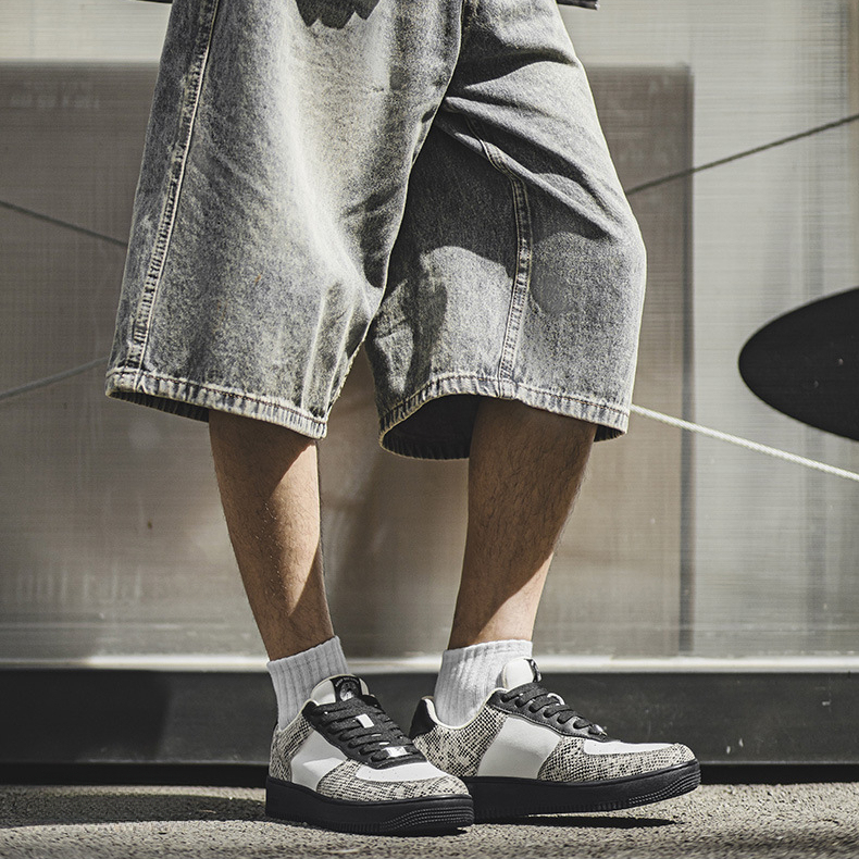 靈蛇系列空軍板鞋男鞋2025秋季新款厚底運動休閒鞋百搭潮鞋子