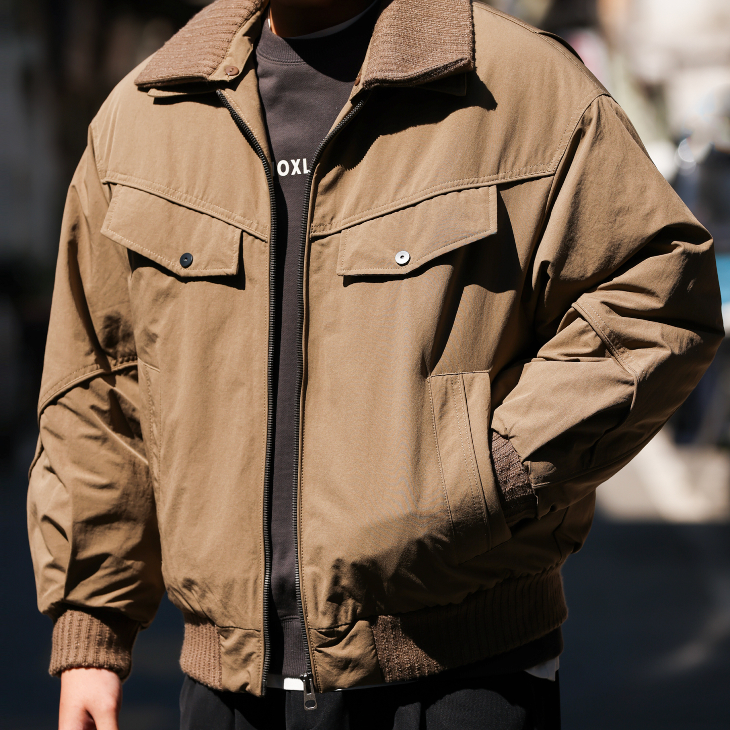 美式復古工裝雙層翻領棉服外套男加厚防寒保暖棉衣夾克