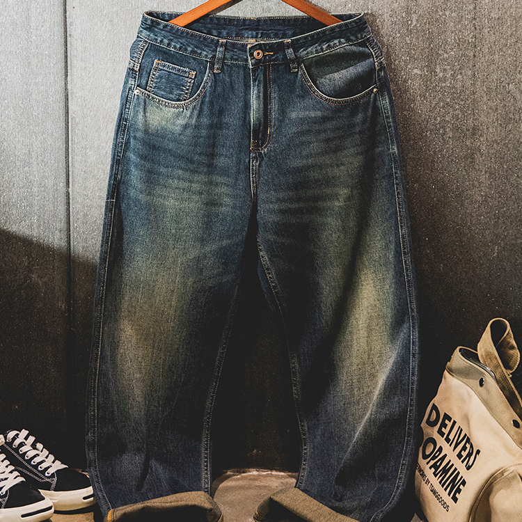 美式復古水洗牛仔褲男秋季2025新款萊賽爾寬鬆直筒褲子男款長褲