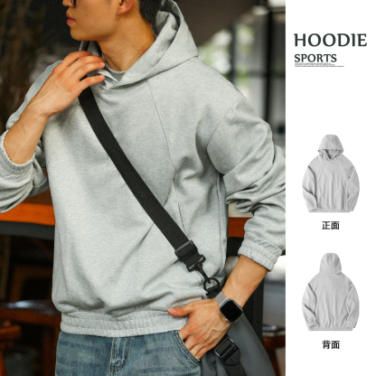美式休閒廓型連帽衛衣男寬鬆405g重磅vintage運動帽衫秋