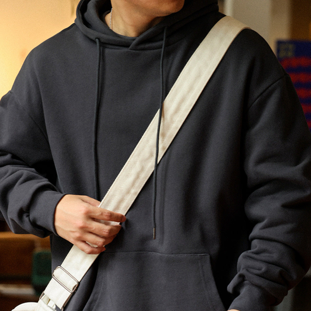 美式休閒480g重磅連帽衛衣男寬鬆純棉毛圈底cleanfit運動帽衫-Retro's Wear