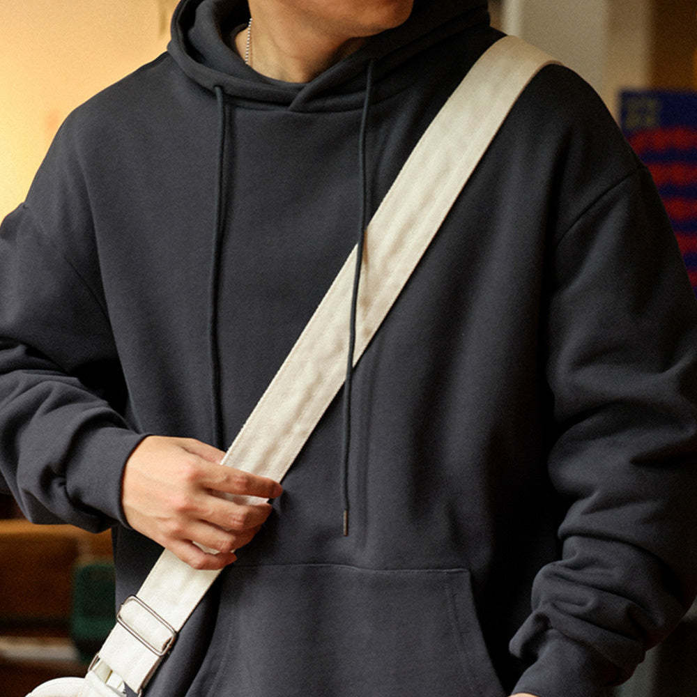 美式休閒480g重磅連帽衛衣男寬鬆純棉毛圈底cleanfit運動帽衫-Retro's Wear