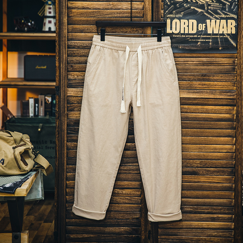美式休閒褲男2025春季新款純棉復古直筒褲子男士寬鬆彈力百搭長褲