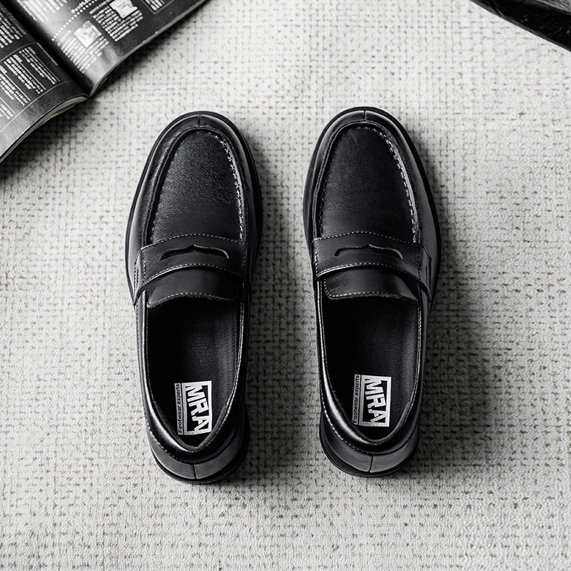 MRA便士樂福鞋男鞋2025新款莫卡辛通勤德比老錢風一脚蹬休閒皮鞋