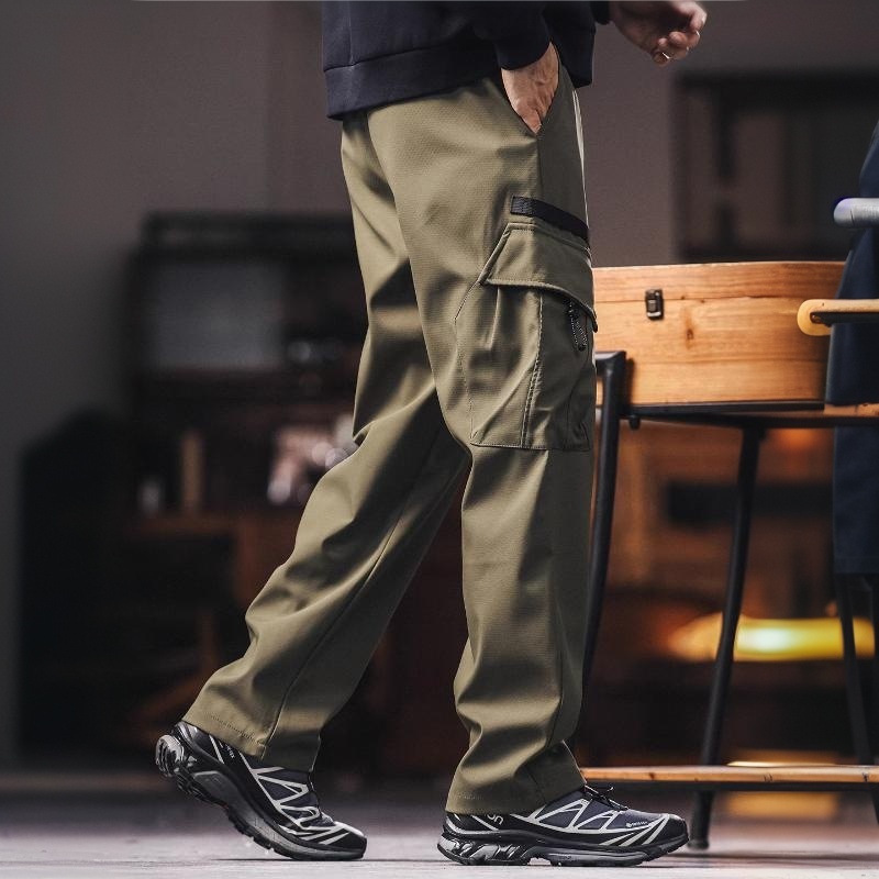 山系機能風防水衝鋒褲男士秋季新款戶外傘兵休閒工裝褲