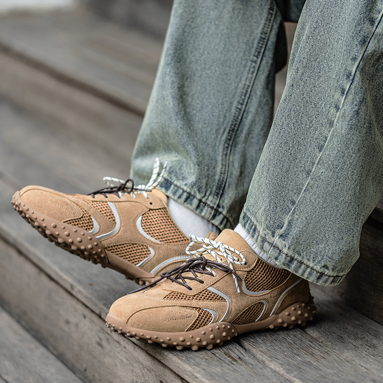 珠釘訓練鞋男鞋夏季新款透氣德訓鞋運動休閒賽車鞋復古潮鞋子