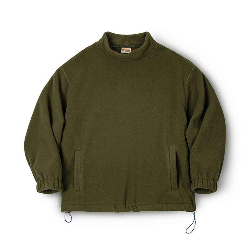 美式休閒搖粒絨衛衣立領cityboy寬鬆慵懶無帽套頭衫男秋-Retro's Wear