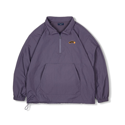 美式復古半拉鍊立領夾克衛衣cityboy運動套頭外套男春季-Retro's Wear