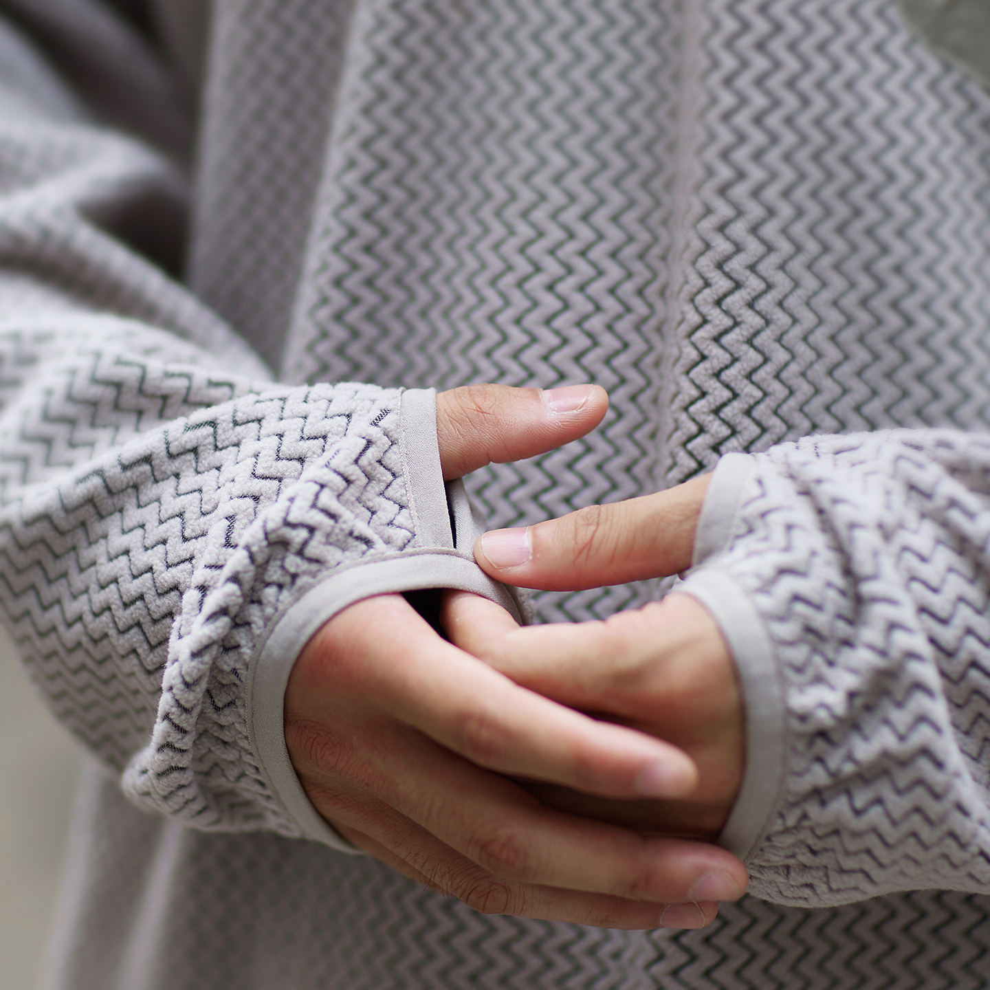 280g波浪肌理絨感長袖衛衣男2025秋季新款寬鬆拼接圓領套頭上衣