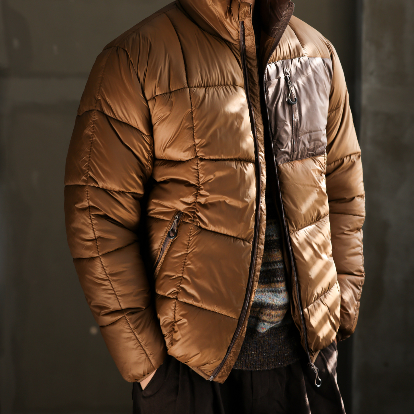 美式復古長格衍縫立領棉服外套男戶外親膚保暖加厚麵包服