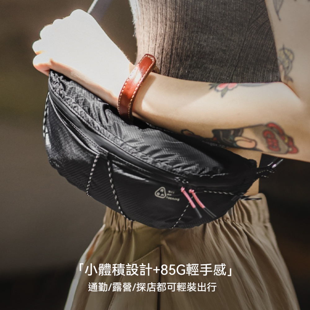 女士山系機能斜挎包戶外手機腰包機車黑色胸包騎行手拿包