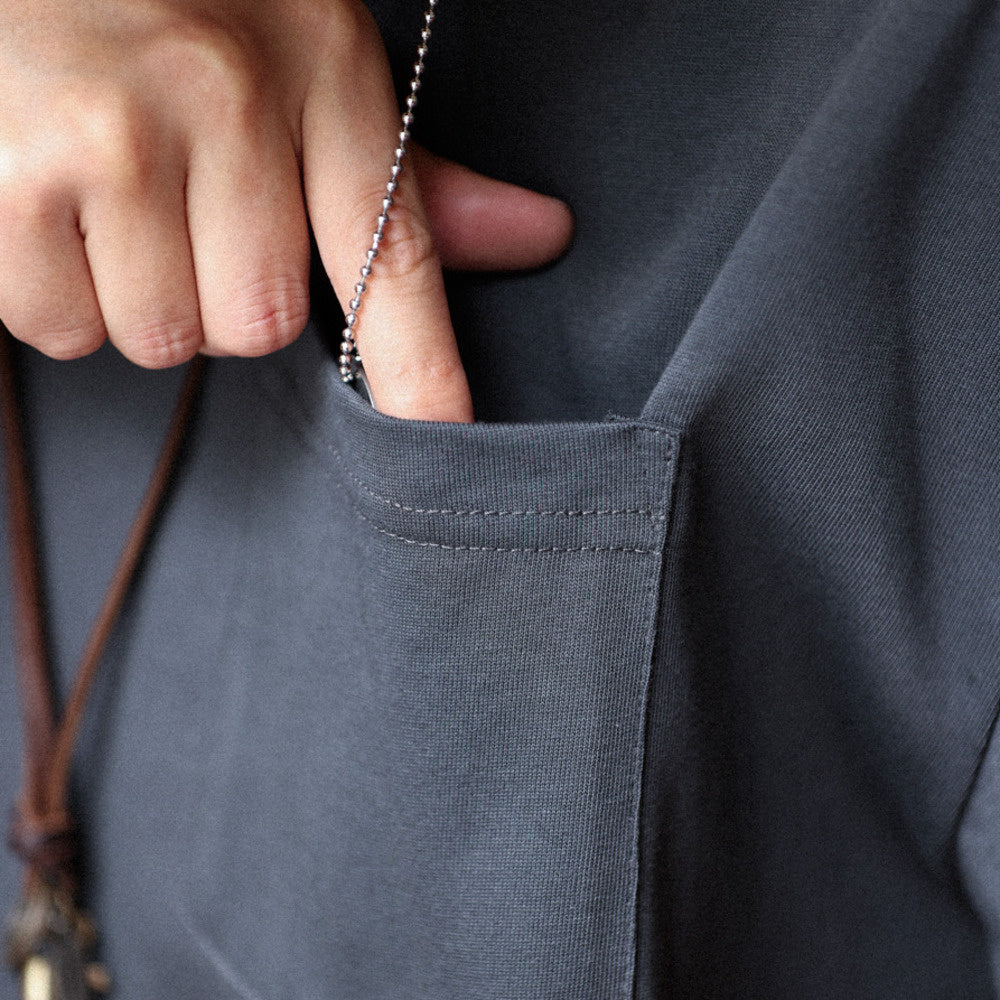 美式重磅280g純棉短袖T恤打底M7工裝口袋復古休閒大碼TEE夏-Retro's Wear