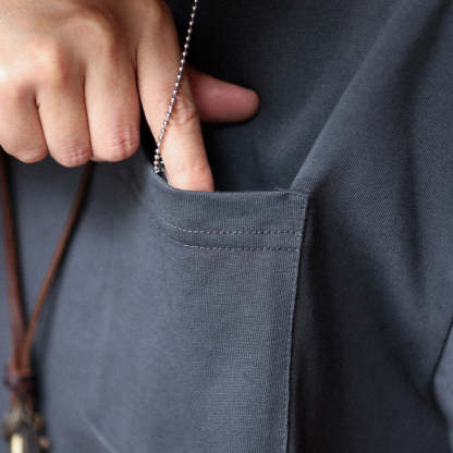 美式重磅280g純棉短袖T恤打底M7工裝口袋復古休閒大碼TEE夏-Retro's Wear