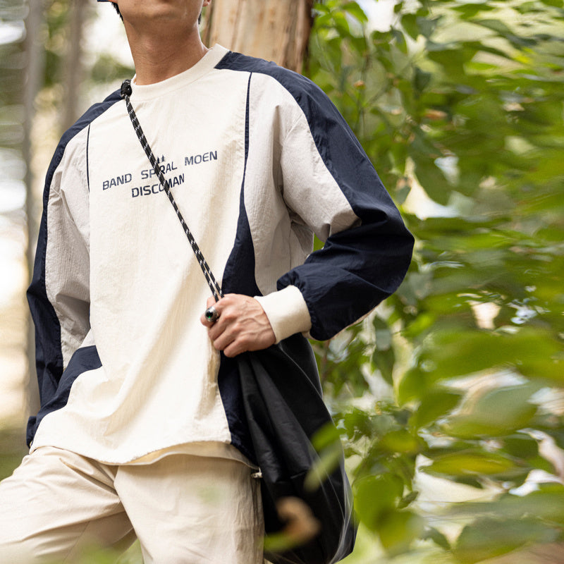 透氣速幹抗皺T恤山系戶外套頭休閒運動防水長袖足球訓練服男-Retro's Wear