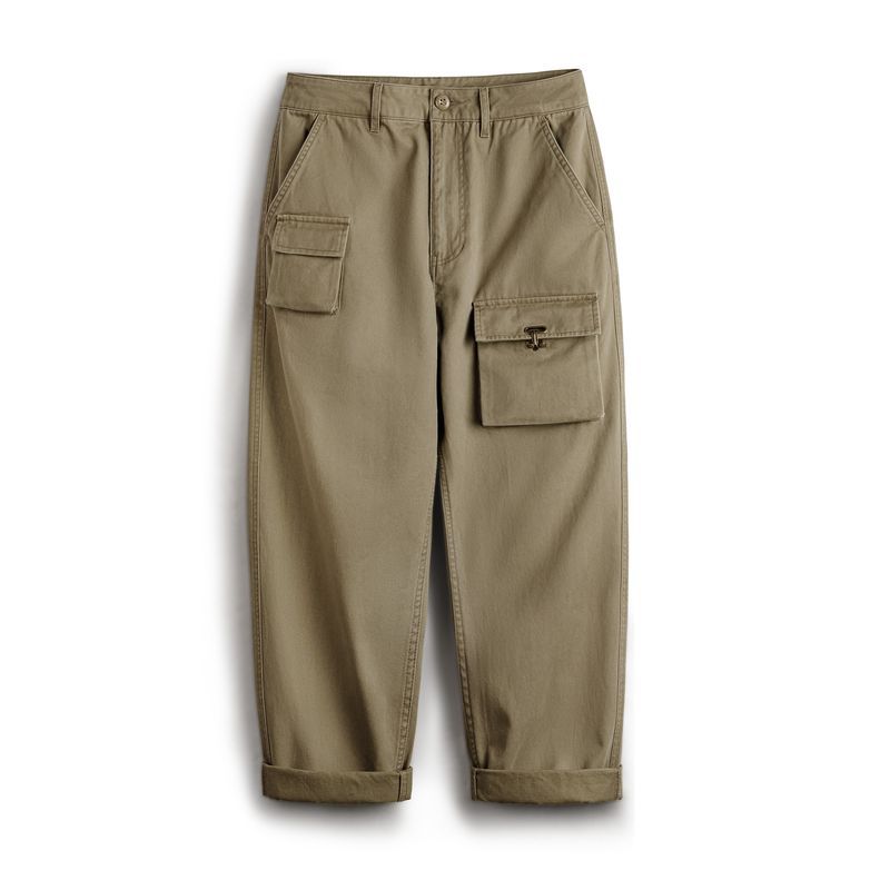 美式復古多口袋P37休閒褲軍事風寬鬆純棉直筒長褲子男秋-Retro's Wear