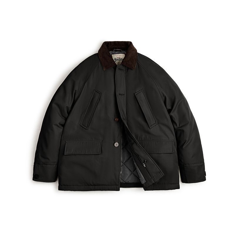 美式復古Safari獵裝夾克棉服翻領加厚保暖帆布外套男秋冬-Retro's Wear