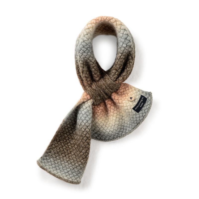 漸變保暖針織彩色圍脖復古軟糯彩色高級感加厚保暖圍巾冬季女-Retro's Wear