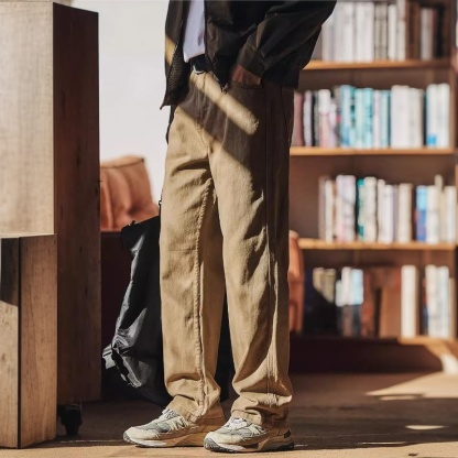 美式復古寬鬆直筒工裝褲子男2025秋冬新款潮流通勤休閒長褲