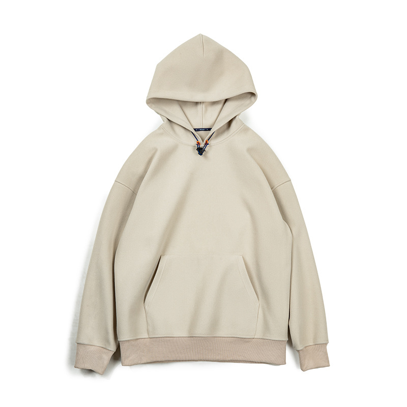 美式休閒重磅毛呢連帽衛衣cleanfit廓形寬鬆套頭衫男秋冬-Retro's Wear