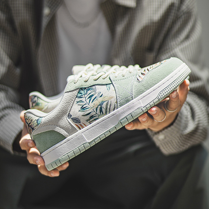 MRA熱帶雨林印花板鞋男款2025新款小眾設計感秋季運動休閒潮鞋子